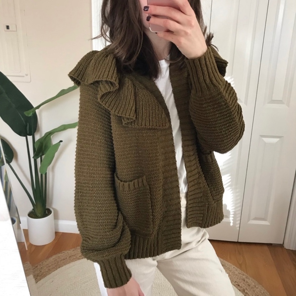 Madewell Ruffle Cardigan Sweater
